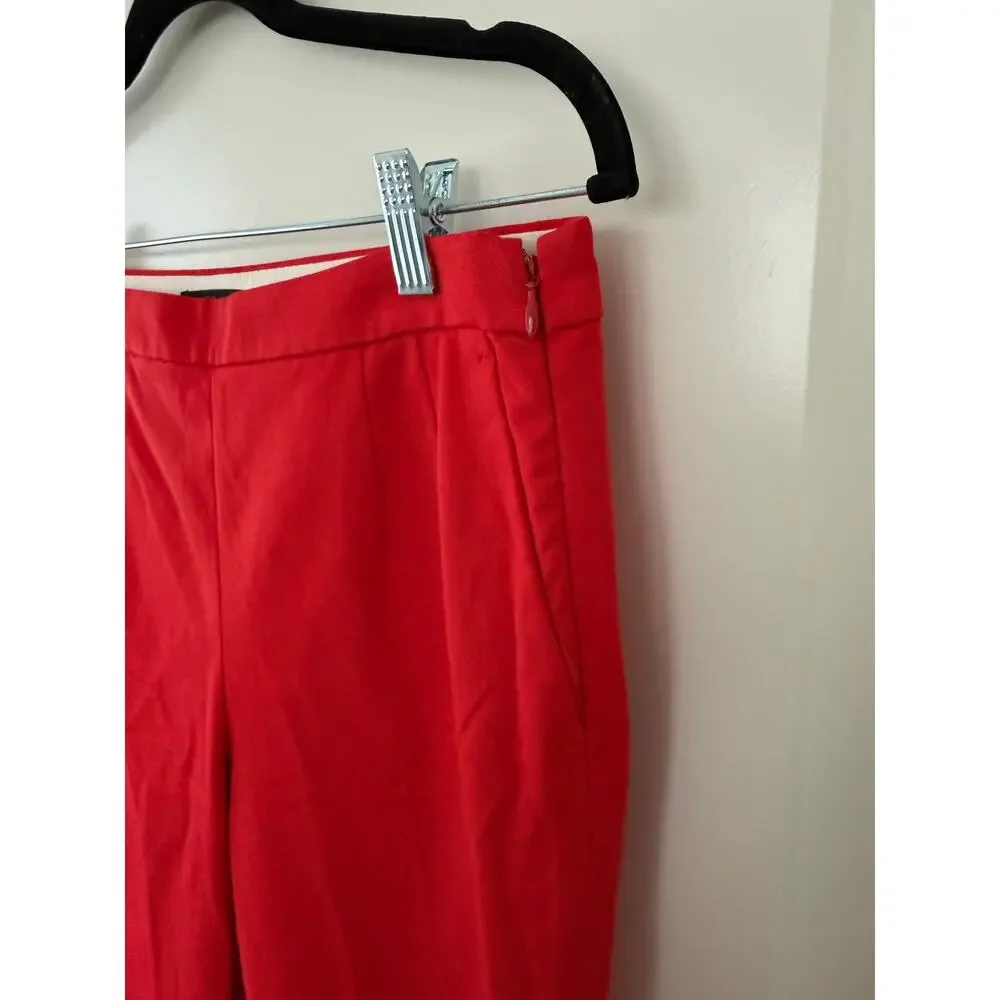 J. Crew Martie Bi Cotton Stretch Pants Bright Vibrant Red 6